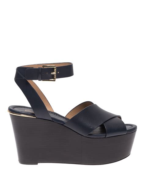 michael michael kors abbott leather wedge|Michael Michael Kors Abbott Mid Platform Wedge Leather.